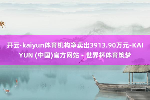 开云·kaiyun体育机构净卖出3913.90万元-KAIYUN (中国)官方网站 - 世界杯体育筑梦