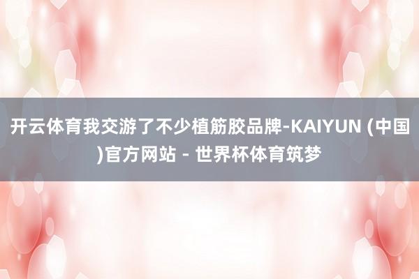 开云体育我交游了不少植筋胶品牌-KAIYUN (中国)官方网站 - 世界杯体育筑梦