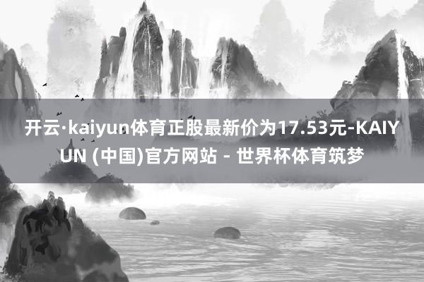 开云·kaiyun体育正股最新价为17.53元-KAIYUN (中国)官方网站 - 世界杯体育筑梦