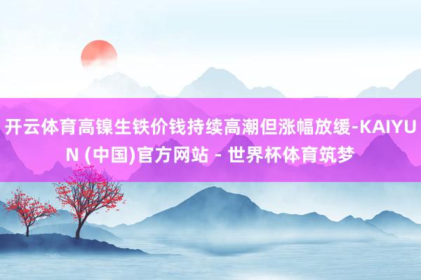 开云体育高镍生铁价钱持续高潮但涨幅放缓-KAIYUN (中国)官方网站 - 世界杯体育筑梦